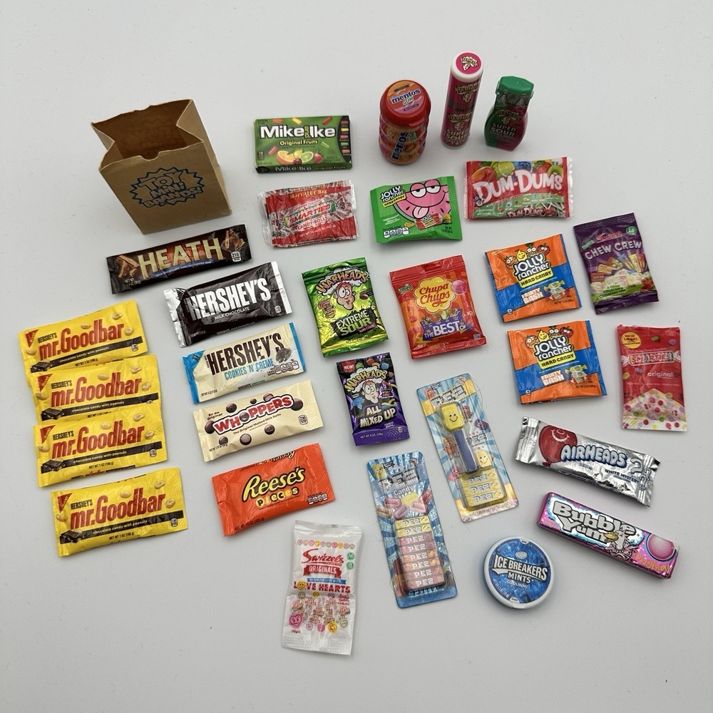 ZURU Mini Brands Candy Lot 30 Pieces Hershey Warheads PEZ Jolly Rancher
